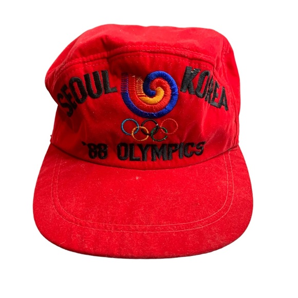 Vintage Velvet 1988 Olympics Hat--Seoul Korea '88  Red - Picture 1 of 11